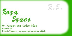 roza szucs business card